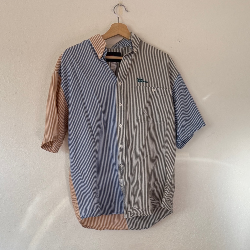 “Mo” Betta Colorblock Striped Men's Shirt in Multicolor Sz Missing
